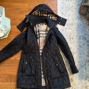 Burberry Brit Hooded Quilted Trench coat